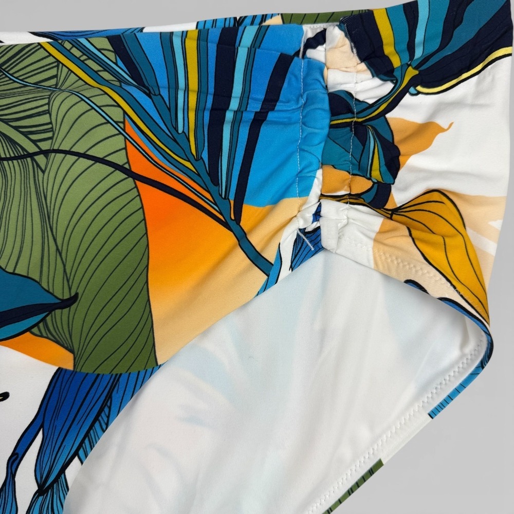 CALIA Womens Adjustable Tie Front Swim Bottom Size XL Botanical Print White NWT - Picture 6 of 11